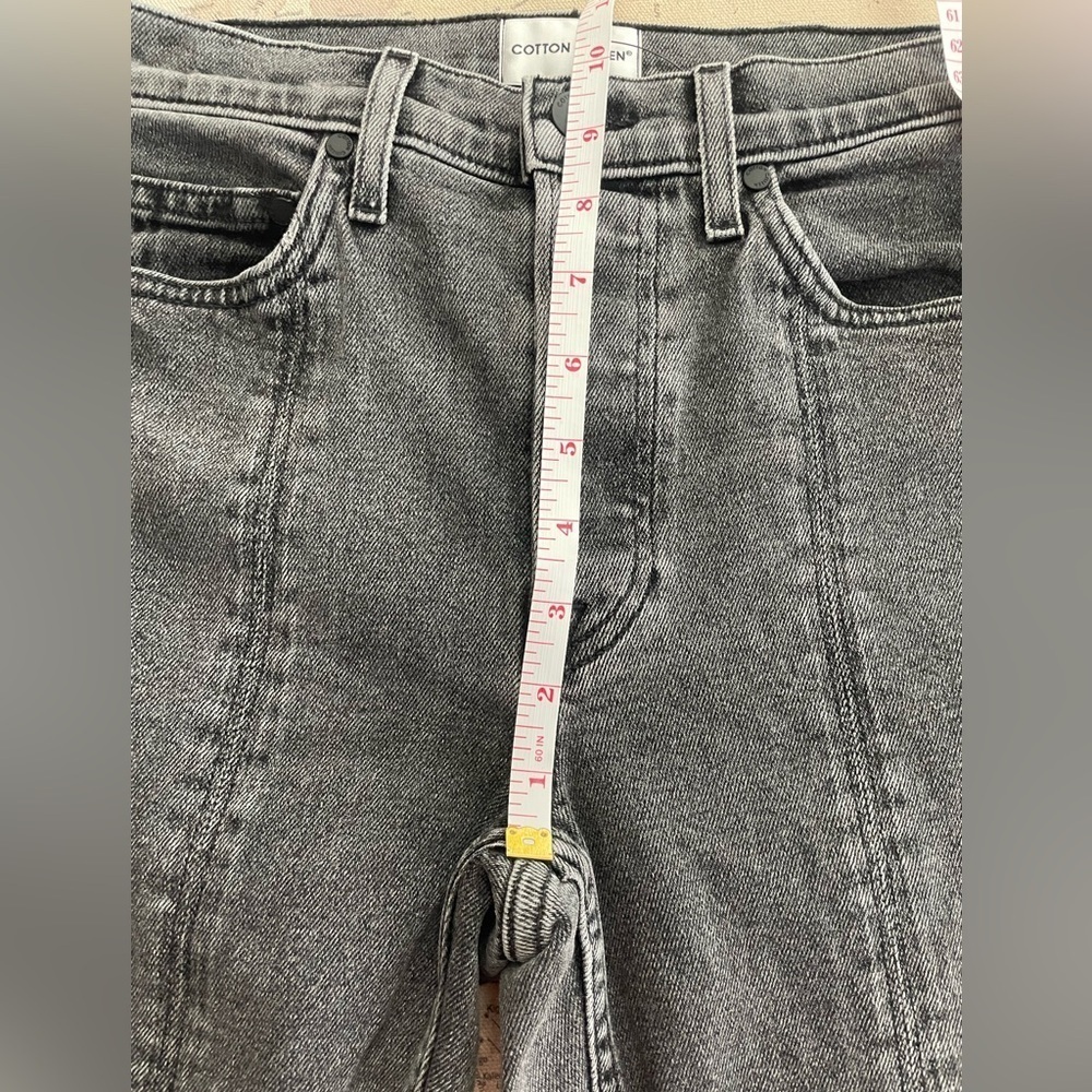 Cotton Citizen Vickie High-rise Split Front Hem Jeans Grey Black Denim Size 27 - Picture 11 of 14